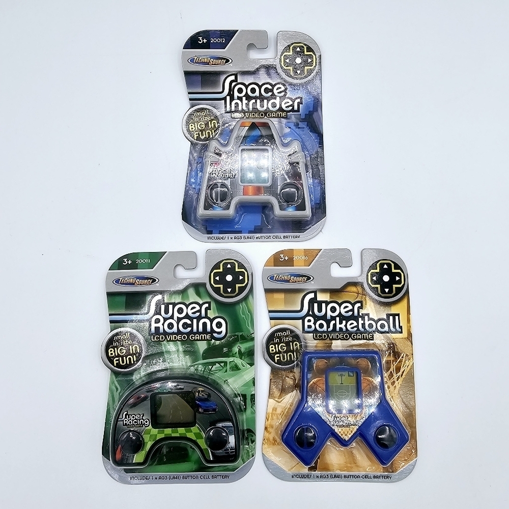 Lot of 3 Brand New Sealed Techno Source LCD Video Games with Batteries